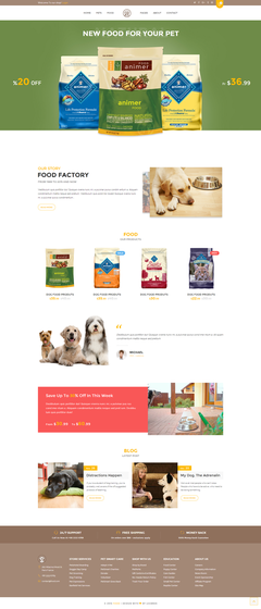 Animer 基于Bootstrap的寵物食品電商模板，打造專業狗糧商城
